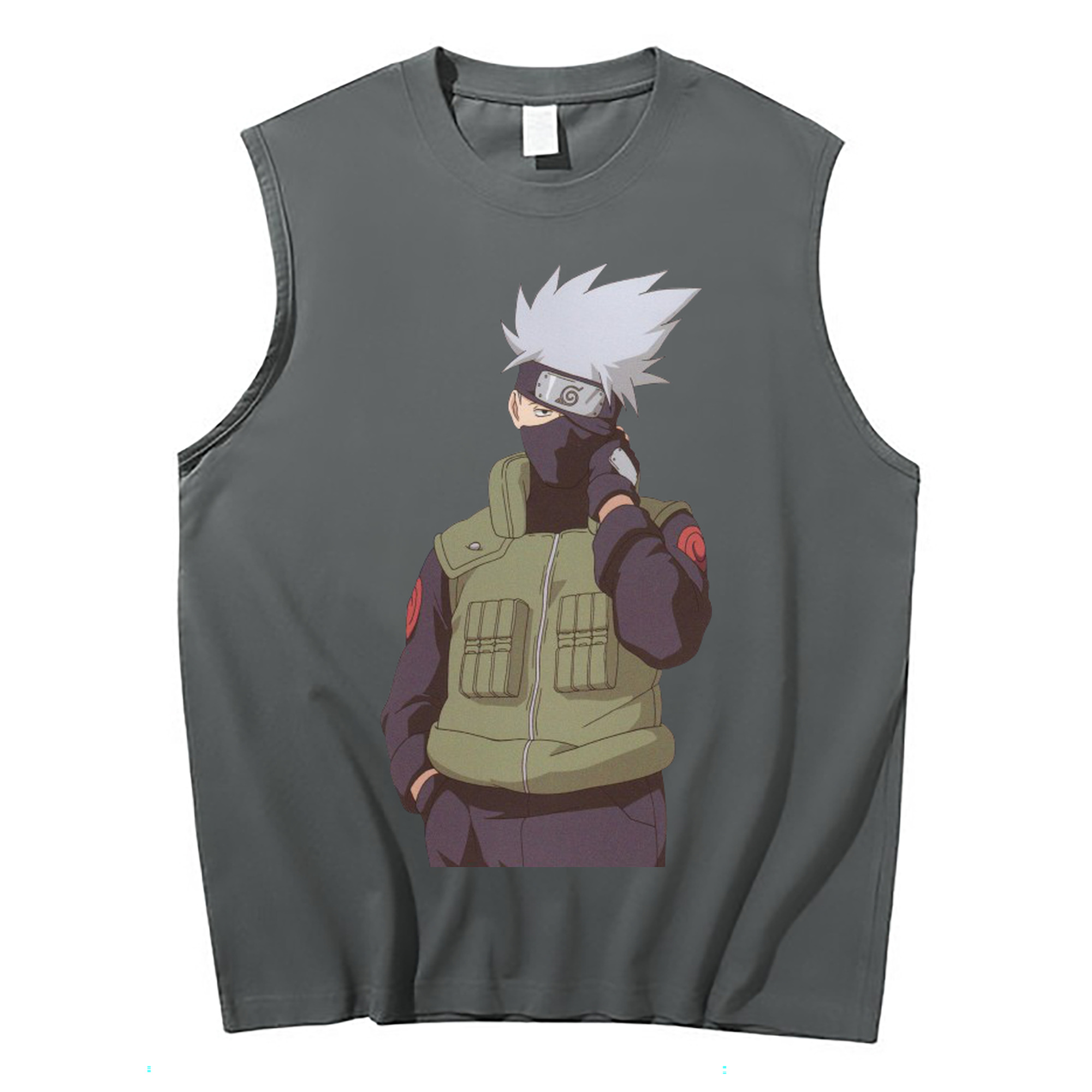 （画像用） NARUTO -ナルト- はたけ カカシ Hatake Kakashi コットン100％タンクトップ（フロントプリント）